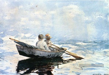 Bateau à rames Winslow Homer aquarelle Peinture à l'huile